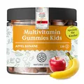 Produktbild: NATURE LOVE® Multivitamin Gummies Kids – 120 Stück – ohne Zuckerzusatz – Mit Vitamin A, B1, B3, B6, B7 (Biotin), B12, E und Jod – Vitamine für Kinder als Gummibärchen – vegan und laborgeprüft