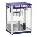 Produktbild: Royal Catering Popcornmaschine Retro-Design in Blau 1500 W 5 kg/h beleuchteter Innenraum entnehmbarer Topf mit Antihaftbeschichtung perforierter Boden Krümelschublade