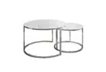 Produktbild: Lookway Couchtisch CIRI 2in1 GLASS mit Chromgestell (2er Set), Durchmesser: ⌀70 cm und ⌀50 cm