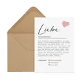 Produktbild: Postkarte LIEBE Definition inkl. Briefumschlag Valentinstag Geschenk Freund