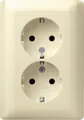 Produktbild: Gira 0780 01 SCHUKO-Doppelsteckdose 16 A 250 V~ mit angeformtem Abdeckrahmen Sta