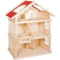 Produktbild: goki 51957 Puppenhaus 3 Etagen, rot/natur