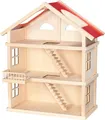 Produktbild: 51957 Puppenhaus aus Holz, 65 x 35 x 87,5 cm – großes Holzpuppenhaus, 3 Etage...
