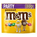 Produktbild: M&M’s Peanut Großpackung Schokolade, Schokolade, Schokolinsen mit Erdnusskern und bunter Zuckerhülle als Süßigkeiten, 1 x 800g