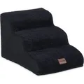 Produktbild: Relaxdays Hundetreppe mit 3 Stufen Schaumstoff Polyester Schwarz Abnehmbar Rutschhemmend 33 cm x 41 cm x 54 cm 1,7 kg