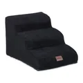 Produktbild: Relaxdays Hundetreppe 3 Stufen, für Hunde & Katzen, HBT: 33 x 41 x 54 cm, weiche Haustiertreppe, Bett und Couch, schwarz