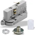 Produktbild: Multiadapter für 3-Phasen Stromschienenstrahler inkl. Alunippel, Mutter und Zugentlaster | Grau