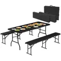 Produktbild: Albatros Bierzeltgarnitur, Schwarz, Metall, 10-Sitzer, 182x75x182 cm, Gartenmöbel, Gartentische, Klapptische