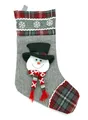 Produktbild: heimtexland Nikolausstiefel Nikolausstiefel Deko Geschenk Nikolaus Beutel Weihnachten Strumpf (Typ481, 1 St), zum Befüllen I Schneemann Applikation I 35 cm I zum Hängen