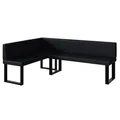 Produktbild: MEBLINI Eckbank für Esszimmer - Küchenbank - Essecke - Sitzecke Küche - Peter - U-Beine 142x196x87cm Links - Schwarz Kunstleder