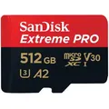 Produktbild: SanDisk 512GB Extreme PRO microSD Speicherkarte (2022) 200MB/s & 140MB/s Lese/Schreibgeschwindigkeit, A2 C10 V30 UHS-I U3