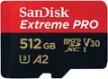 Produktbild: SanDisk Extreme PRO microSDXC UHS-I Speicherkarte 512 GB + Adapter & RescuePRO