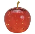 Produktbild: Seyila Home Dekorative Glas Apfel Leuchte mit LED Beleuchtung und Timer (unten), Crackle-Effekt Glas, Goldener Stiel, Weihnachtsdeko, Lampe (Rot, 7 cm)