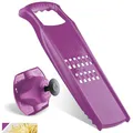 Produktbild: Börner Rösti PowerLine Reibe Set (2-tlg.) • Gemüsehobel + Fruchthalter für Rösti, Zucchinipuffer, Kartoffelpuffer • Gemüseschneider für rohe Kartoffeln • Küchenhobel Set (Violett)