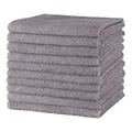 Produktbild: Moon 10er Pack Microfaser, Friseur, Handtücher, Salonhandtücher, ca. 30x50 cm von Floringo mit saugstarker Oberfläche (grau)