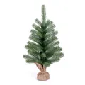 Produktbild: Künstlicher Tannenbaum in Nordmanntannen-Optik  mit naturgetreuen PE-Nadeln, mit oder ohne Lichterkette, mit Jute Sack um den Topf, ideal als Tisch-Weihnachtsbaum (unbeleuchtet, ca. 60 cm)