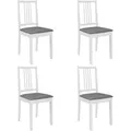 Produktbild: vidaXL Esszimmerstühle mit Polstern 4 Stk. Weiß Massivholz