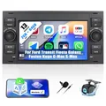 Produktbild: 【2+64GB】 7'' Touchscreen Autoradio für Ford Focus/C-Max/S-Max/Galaxy/Fusion/Transit Connect mit Carplay & Android Auto, Android 13 Radio mit Bluetooth WiFi GPS FM/RDS 36EQ SWC+Rückfahrkamera&Mic