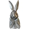 Produktbild: presentis Osterhase Deko Ben 25 cm Silber Altsilber Hasenkopf Hasenbüste Osterdeko