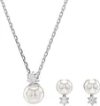 Produktbild: Swarovski Ohrring und Ketten Set Schmuckset Multipack Schmuck Geschenk Matrix (Set, 3-tlg), mit Swarovski® Kristallen, mit Swarovski® Perle