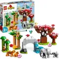 Produktbild: LEGO 10974 DUPLO Wilde Tiere Asiens, Spielzeug-Set aus Bausteinen mit Sound und Tierfiguren, mitunter Elefant, Panda und Tiger, inkl. Spielmatte, G... - Beige