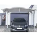 Produktbild: Home Deluxe - Design Carport - Falo, Weiß - Maße: 505 X 300 X 226 / 240 Cm - Inkl. Montagematerial I Autoüberdachung Garage Unterstand  Garage Einzelcarport Unterstand Aluminium