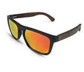Produktbild: TWO-X Sonnenbrille Wood schwarz orange WF mit Walnuss Look Holz Bügeln Herren und Damen verspiegelt Polarisiert