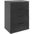 Produktbild: Mid.you Nachtschrank, Graphit, Klar, Metall, 4 Schubladen, 52x74x38 cm, BQ - Bündnis für Qualität, Made in Germany, DIN EN ISO 9001, Typenauswahl, Schlafzimmer, Nachttische