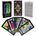 Produktbild: Smoostart Holographische Tarotkarten aus PVC mit Bedeutungen darauf (Holographisch)