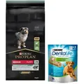 Produktbild: Purina Pro Plan Medium Puppy Sensitive Optidigest, Lamm und Reis 12kg + Purina Dentalife GRATIS!