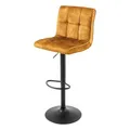 Produktbild: Riess Ambiente Höhenverstellbarer Barhocker Modena - senfgelb schwarz - Samt Metall - drehbarer Barstuhl