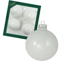 Produktbild: Krebs Glas Lauscha Weihnachtskugeln Weiß Glanzuni 4er-Set 8cm