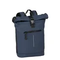 Produktbild: New Rebels Unisex Wasserabweisender Rolltop-Rucksack – 21l Rolltop-Backpack mit 15,6-Zoll-Laptopfach Reiserucksack mit Klickverschluss – Rucksack mit Vordertasche flexible Aufbewahrung - Marineblau