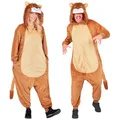 Produktbild: W WIDMANN MILANO Party Fashion - Tier Overall für Erwachsene, weicher Plüsch Jumpsuit mit Kapuze, Tierkostüm für Karneval
