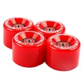 Produktbild: FunTomia 4 Stück Longboard/Skateboard/Mini-Board Rollen (Big Wheels) in 65x45mm 80A inkl. ABEC-9 Kugellager und Metall Spacer 80A Rollenhärte