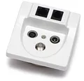 Produktbild: Danitech Steckdose Signal TV/Radio/SAT/RJ-45 RJ 45 LAN/RJ-11 RJ11 Telefon
