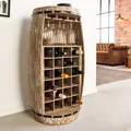 Produktbild: Shabby Chic Weinregal BODEGA 100cm natur Pinie Weinfass für 24 Flaschen Regal