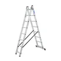 Produktbild: KRAUSE Vielzweckleiter CORDA silber 2x 8 Sprossen, H: 225,0 cm