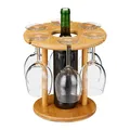 Produktbild: Weinglashalter Weinbutler Stielglashalter Weingläserregal rund natur 6 Gläser