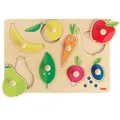 Produktbild: Greifpuzzle Obst & Farben – Erstes Holzpuzzle mit großen Knöpfen – Farben Ler...