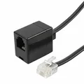 Produktbild: Vivanco 4 adrige RJ 11 Verlängerung 6 m (RJ 11 Stecker - RJ 11 Kupplung) schwarz