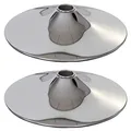 Produktbild: Mendler 2er-Set Fußteller Fußplatte Fuß für Barhocker Barstuhl Drehstuhl Esszimmerstuhl, Chrom - Ø 41cm