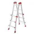 Produktbild: Hailo Sprossenleiter M80, Multifunktionsleiter, Aluminium 4x3 Sprossen, 7512-007