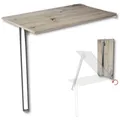 Produktbild: KDR Wandklapptisch 80x50 cm Eiche astig – Klapptisch mit Tischbein in Chrom zur Wandmontage – als Esstisch, Schreibtisch oder Küchentisch – Höhe 74 cm