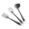 Produktbild: STONELINE® 3tlg. Silikon Küchenhelfer Set Schaber Kochlöffel Grau II Wahl 14878