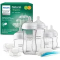 Produktbild: Philips AVENT Natural Response Glas-Geschenkset für Neugeborene – 3 x 120 ml und 2 x 240 ml Babyflaschen, 2 x ultra soft Schnuller 0–6 Monate,...