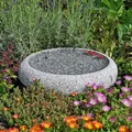 Produktbild: CLGarden Granit Vogeltränke GVT3 rund Ø 35cm Vogelbad Garten Boden Tränke Stein