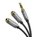 Produktbild: UGREEN Audio Splitter 3,5mm Aux Splitter Verlängerung Kabel für Zwei Kopfhörer, Klinke Splitter kompatibel mit Kopfhörer, Handy, PC, Tablet, Headset, Autoradio, Lautsprecher usw. 20cm Grau