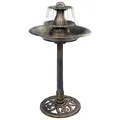 Produktbild: vidaXL Vogelbad mit Springbrunnen Vogeltränke Wasserschale Vogel Tränke Bad Gartenbrunnen Gartendeko Zierbrunnen Brunnen Bronzen 50x91cm Kunststoff