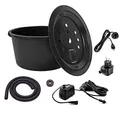 Produktbild: CLGarden Set Springbrunnenpumpe SP1 mit 90l Becken GFK Abdeckung PE Wasserbehälter Springbrunnenbecken Gartenbrunnen DIY LED Beleuchtung 12V Pumpe